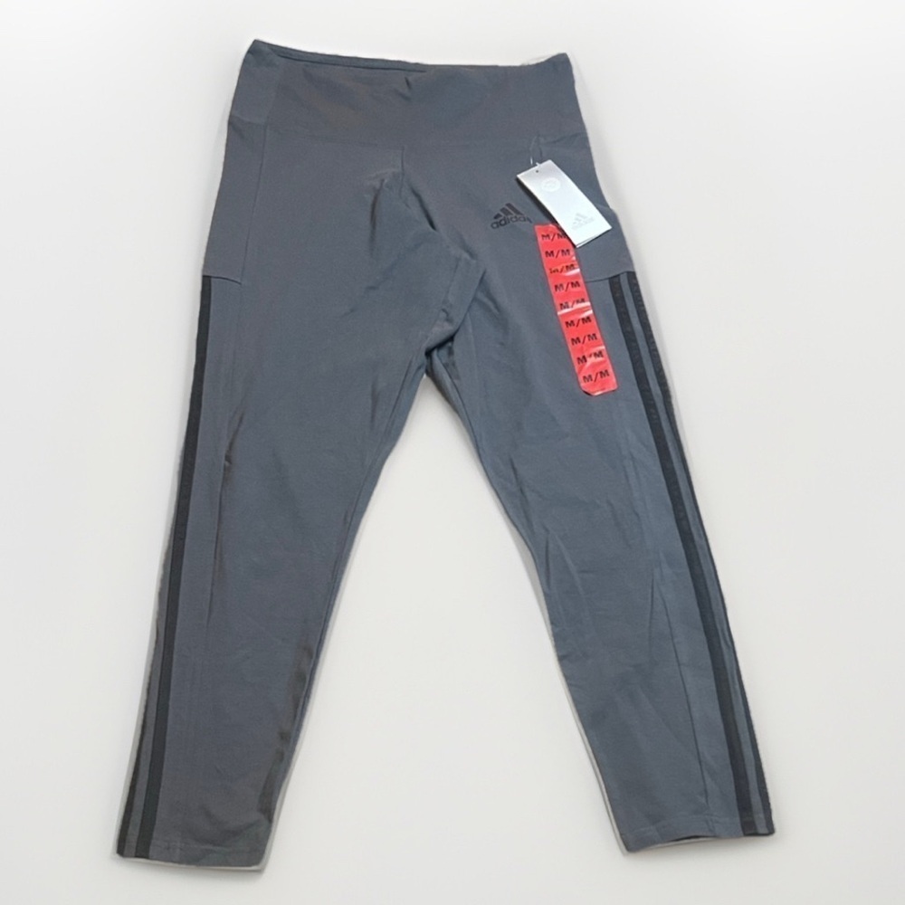 NWT Adidas Women's Gray Crop Leggings sz M